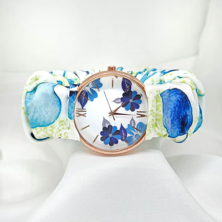 Premium Fairy And Rose Printed Scrunchie Watch