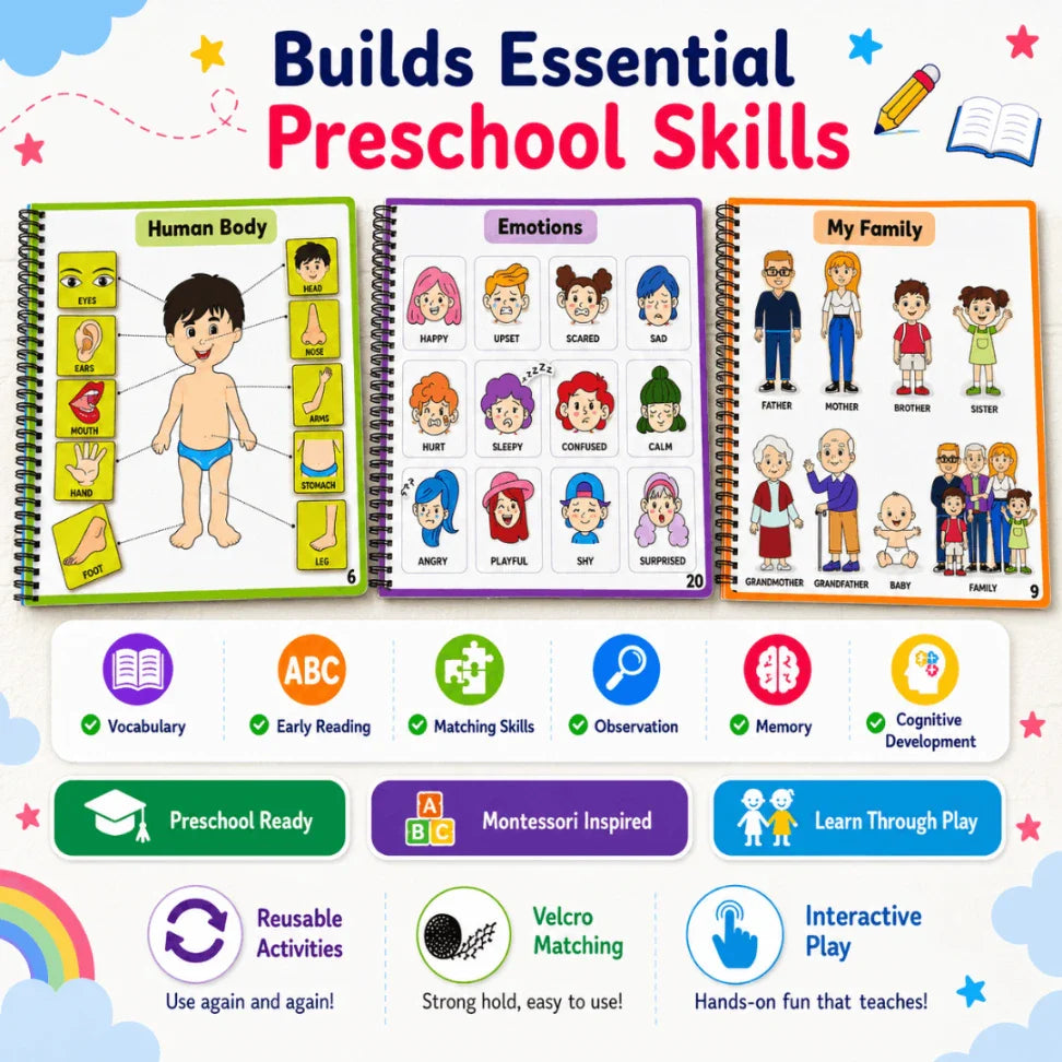 My First 200 Words Busy Book for Toddlers | Montessori Preschool Learning Binder (Age 1–4)