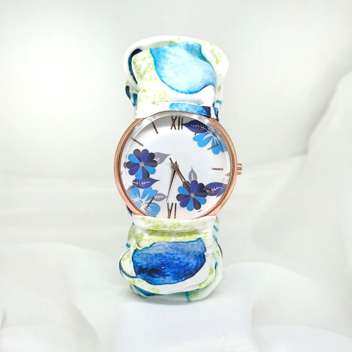 Premium Fairy And Rose Printed Scrunchie Watch