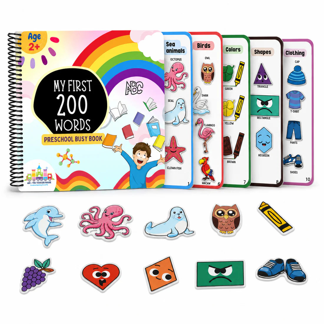 My First 200 Words Busy Book for Toddlers | Montessori Preschool Learning Binder (Age 1–4)